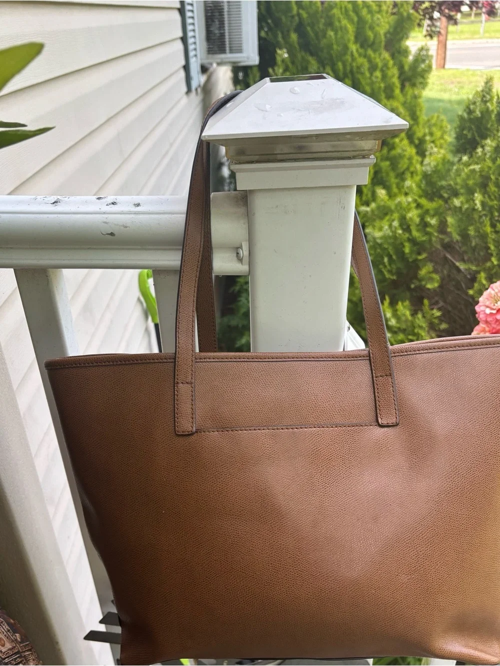 Michael Kors Brown Leather Tote with Gold Tone Logo